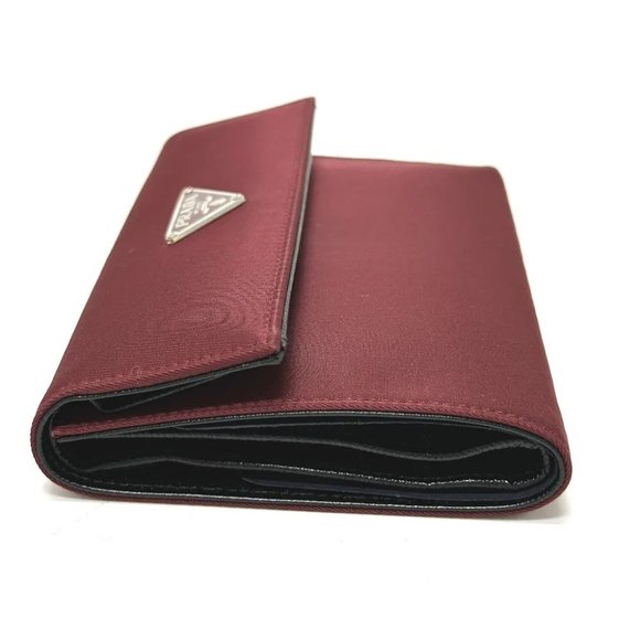 PRADA Triangle logo Compact wallet Trifold wallet wine-red - Picture 5 of 10